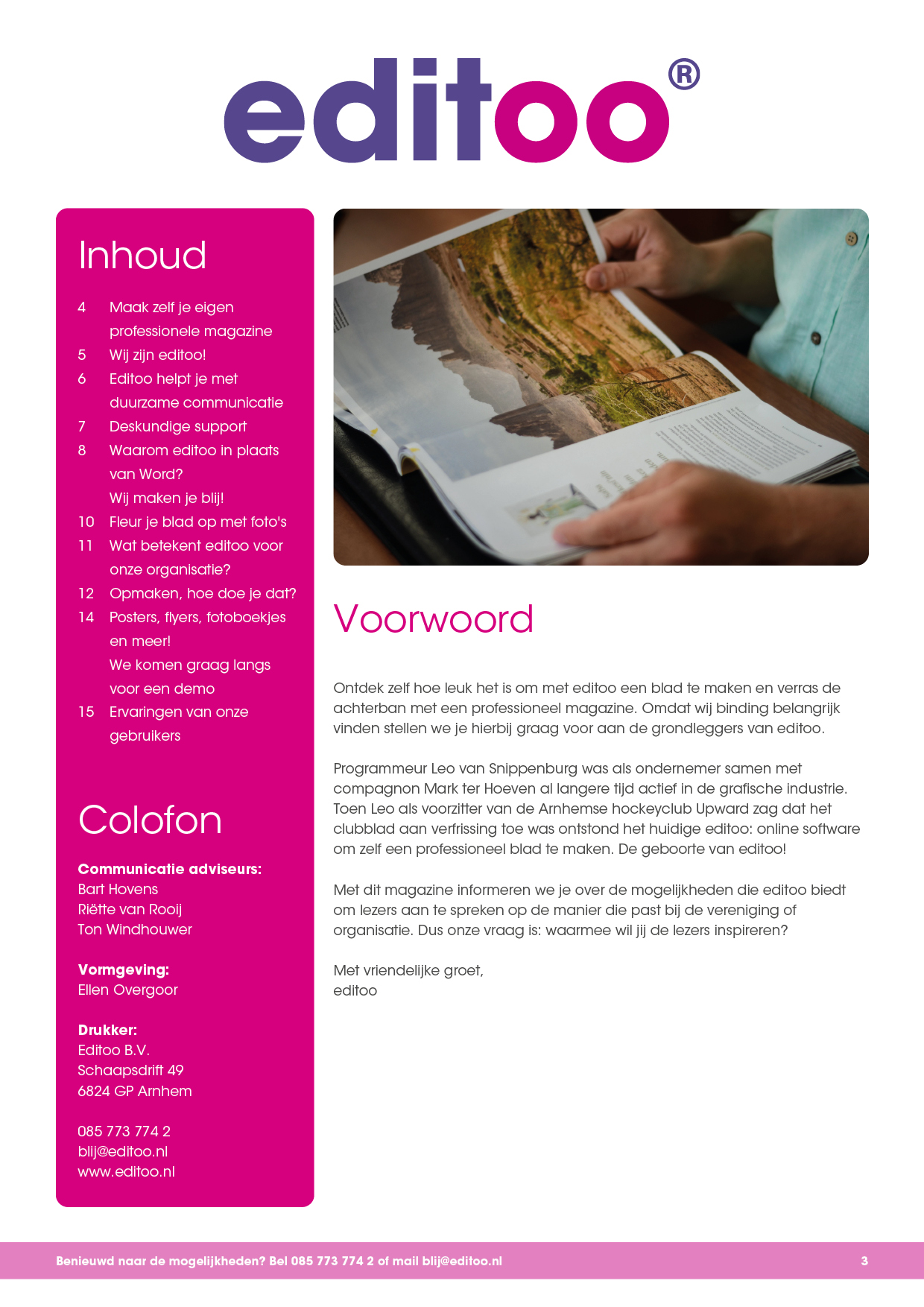 Pagina 3 - Inhoud, colofon en voorwoord*